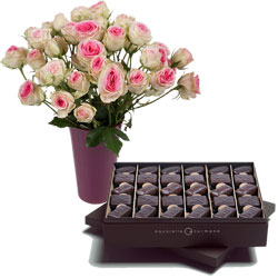 Boîte de Chocolats Noirs et roses Mimi Eden
