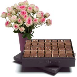 Carrés chocolatés et roses Mimi Eden