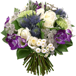 Flores de temporada en tonos azules