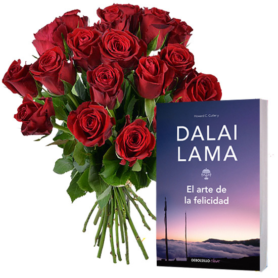 20 red roses and a book