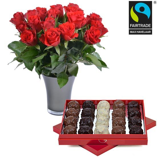 Rochers and Red roses