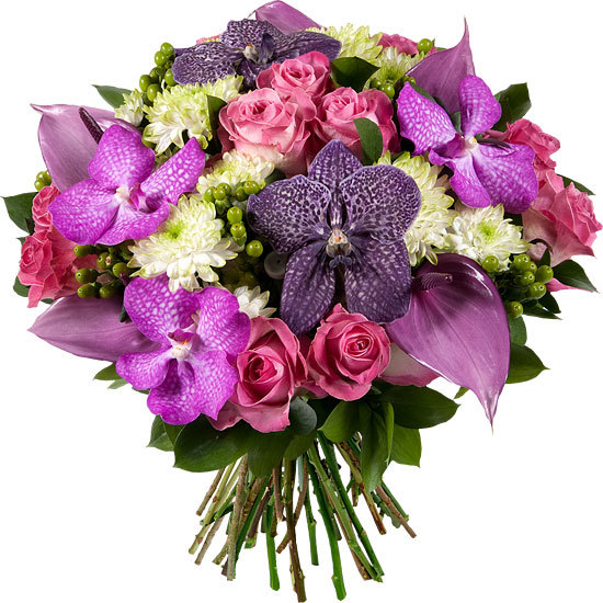 Send a luxurious bouquet in pink and mauve
