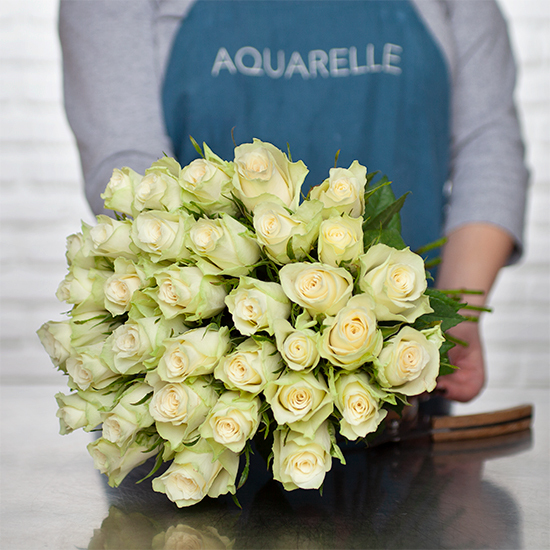 Bouquet de Roses blanches - Livraison fleurs