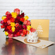 1 bouquet de roses multicolores + 1 carte 3D d'anniversaire