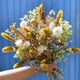 Aura de Luz Bouquet séché jaune et blanc Aquarelle