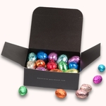 Box of praline-filled chocolate eggs
