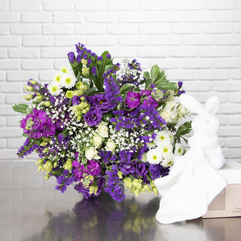 Bleu parfumé et doudou lapin