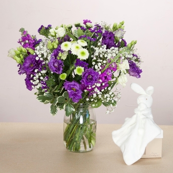 Bleu parfumé et doudou lapin