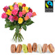 Assortment of macaroons and 20 roses.