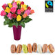 Assortment of macaroons and 20 FAIRTRADE roses