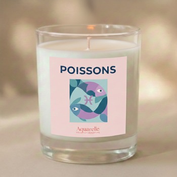Bougie Astro Poissons à la rose Bougie parfumée signe astrologique