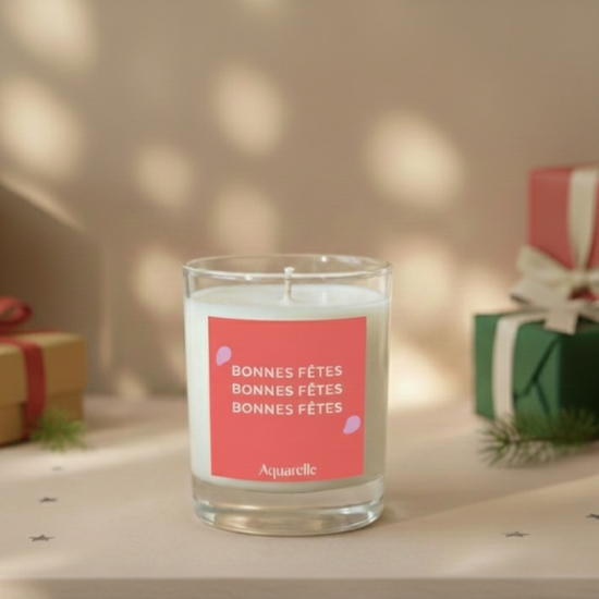 Woodfire Happy Holidays Candle  Handmade in France with 100% Vegetable Wax 190 g 2