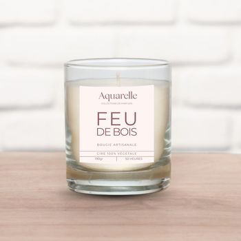 Bougie Feu de Bois Cire 100% végétale, fabrication artisanale française (190 g)