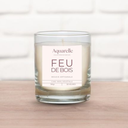 Bougie Feu de Bois Cire 100% végétale, fabrication artisanale française (190 g)