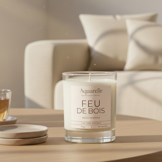 Bougie Feu de Bois Cire 100% végétale, fabrication artisanale française (190 g) 2