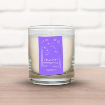Bougie astrologique signe Balance parfum rose