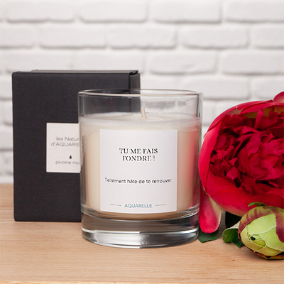 Bougie pivoine personnalisée