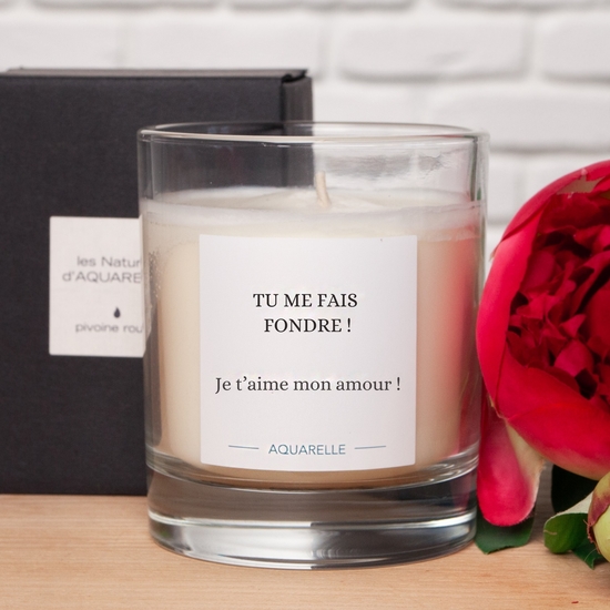Bougie pivoine personnalisée 2