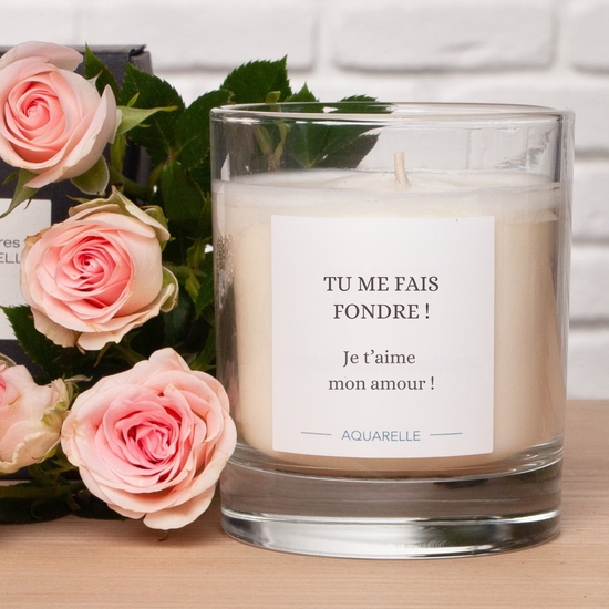 Bougie à la rose personnalisable 2