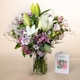 Bouquet Astro Vierge Lys blancs et fleurs mauves Aquarelle 3