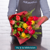 Bouquet de 15 roses Arlequin