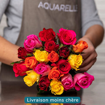 Bouquet de 20 roses Arlequin