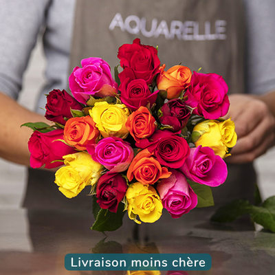 Bouquet de roses Arlequin - Livraison à domicile | Aquarelle