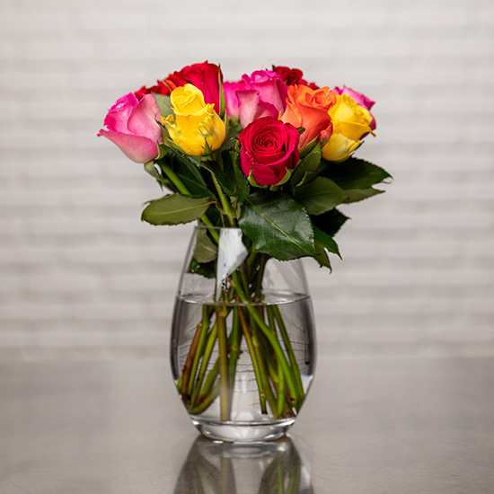 Bouquet de 20 roses Arlequin 3