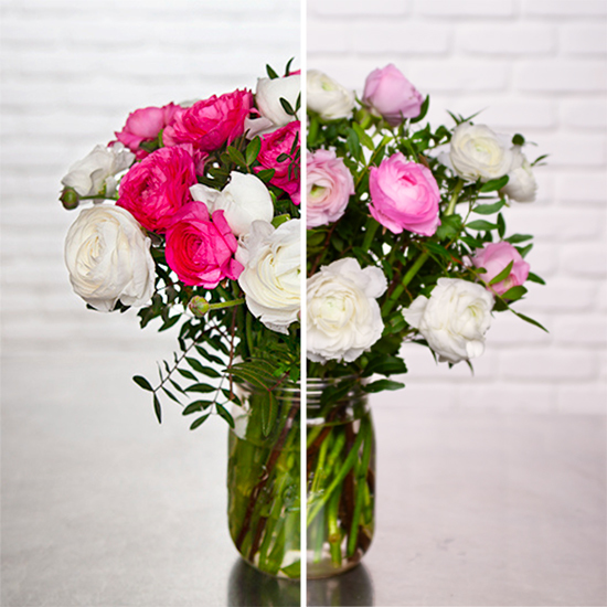 Bouquet de renoncules roses et blanches Livraison de fleurs élégantes 2