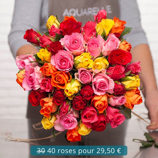 Harlequin Bouquet of Roses