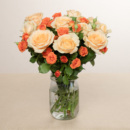 Peach Orange Rose Bouquet Peach Avalanche Spray Roses 2
