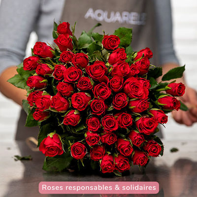 Bouquet de roses - Livraison de 30, 40, 50, 60 roses | Aquarelle