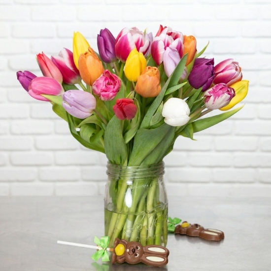 Multicolour Tulip Bouquet Seasonal Flowers to Brighten Late Winter