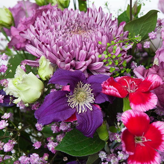 Autumn Softness Bouquet Chrysanthemums Clematis Aquarelle 2
