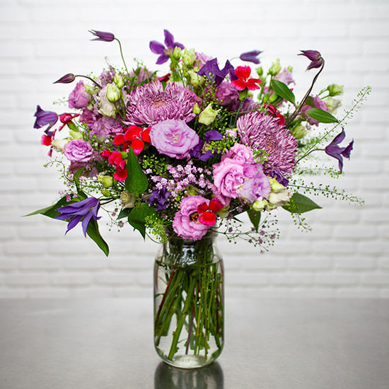 Autumn Softness Bouquet Chrysanthemums Clematis Aquarelle 3