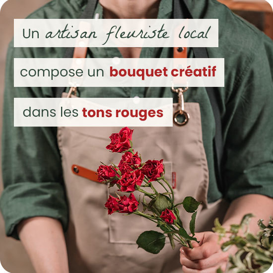 Bouquet du fleuriste de Noël tons rouges 2