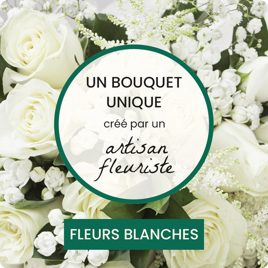 Bouquet du fleuriste deuil blanc