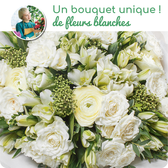 Bouquet du fleuriste tons blancs