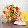 Festive Bouquet and Birthday Card