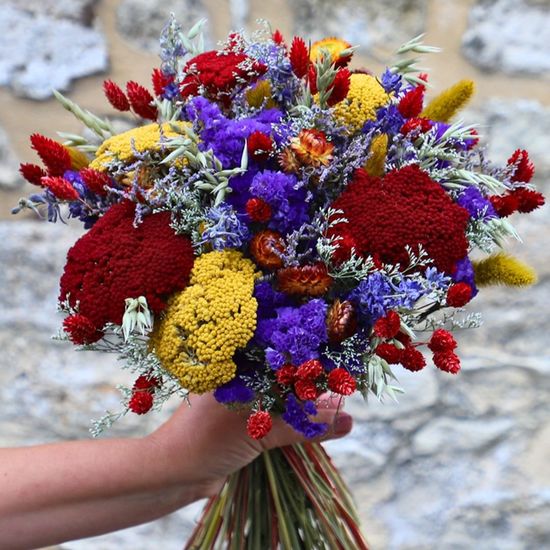 Bouquet fleurs séchées coloré inspiration méditerranéenne