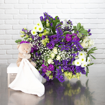 Bouquet parfumé et doudou ours