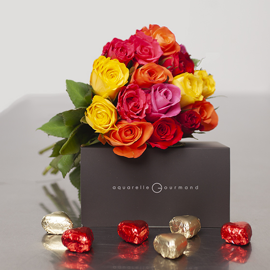 Roses and Chocolate Hearts