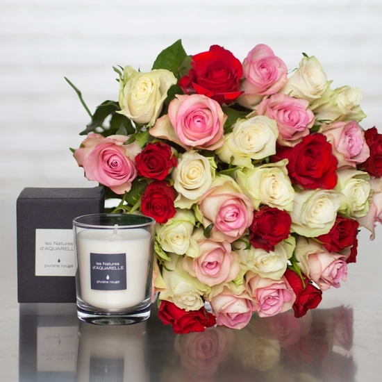 Duo Tendre : Roses & Bougie Parfumée