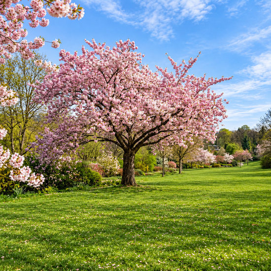 Collection des 6 arbres en godet : érable du Japon, cerisier à fleurs, grenadier nain, figuier, chêne vert et eucalyptus, arbres à offrir 3