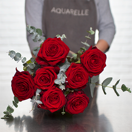 Large roses with foliage
 