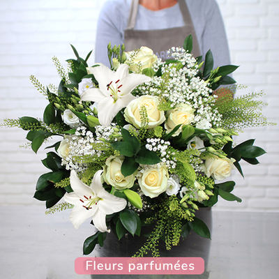 Bouquet de lys blancs parfumés | Aquarelle