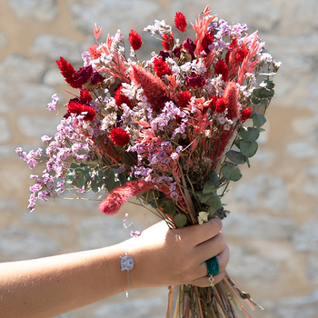 Mi Corazón – Red and Pink Dried Flower Bouquet