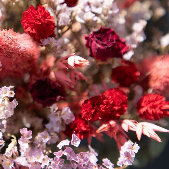 Mi Corazón – Red and Pink Dried Flower Bouquet 2