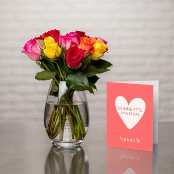 Bouquet de 20 roses Arlequin