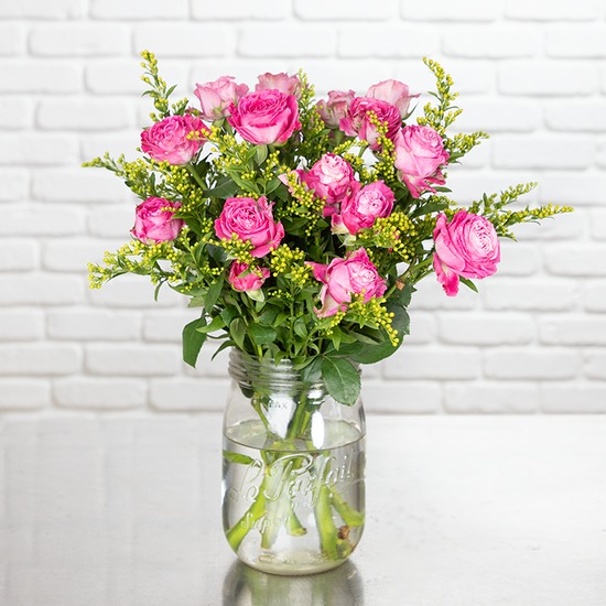 Petit Bouquet Spring Pink Spray Roses & Solidago | Flower Delivery 2